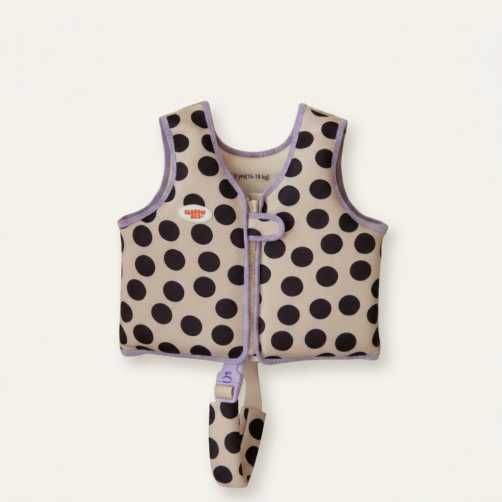 Kids Swim Vest Polka dot w/ Purple  - 2-3 years