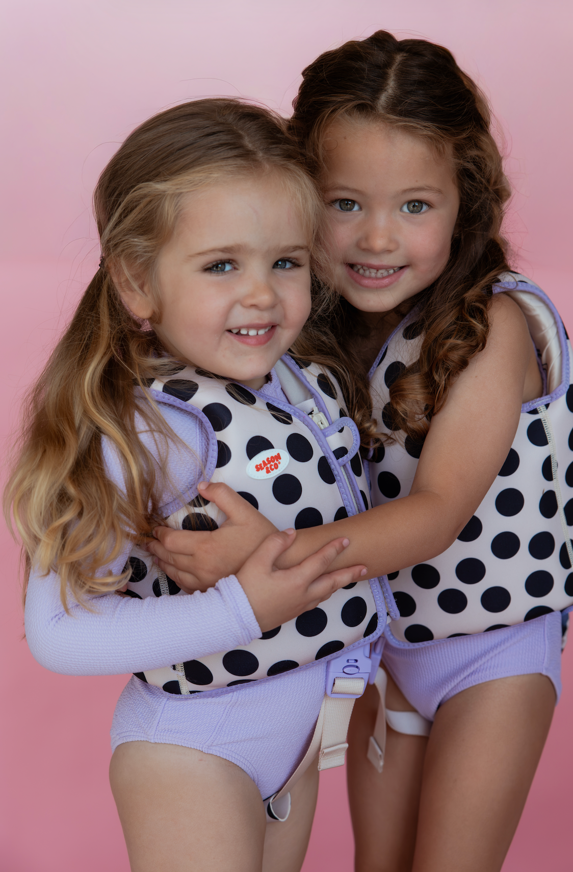 Kids Swim Vest Polka dot w/ Purple  - 2-3 years